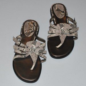 Cole Haan Patent Snakeskin Leather Strappy Sandal